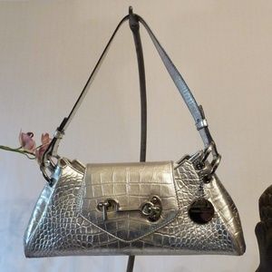 Tanner Krolle Croco Silver Bag Made In London